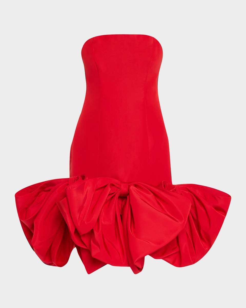 Strapless Oversized Bow Mini Dress